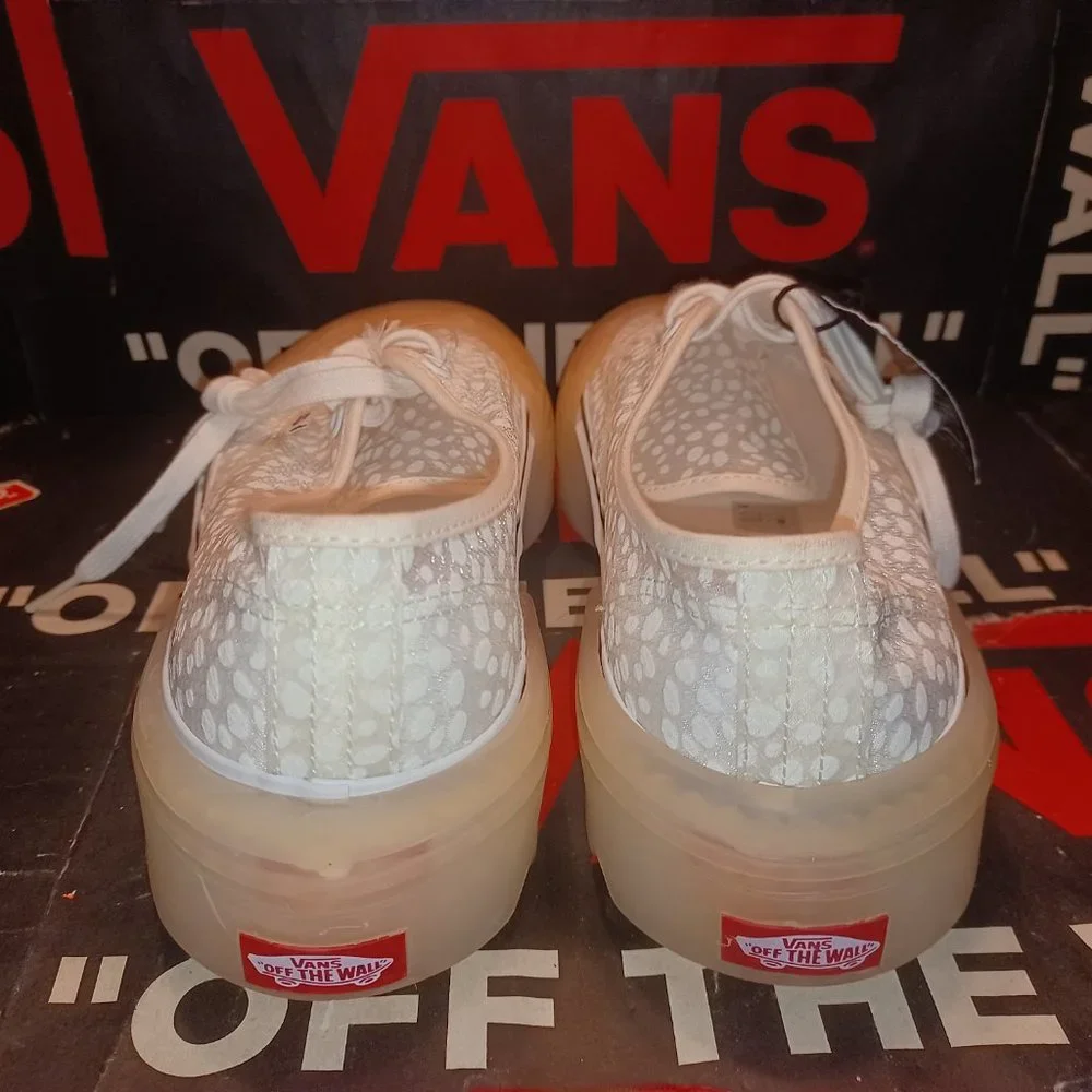 Vans Mens 3.5/Womens 5 Authentic Mesh Dots DX Modular White Synthetic Mesh Wraps